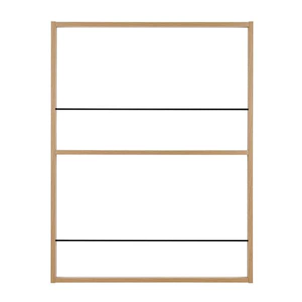 Steiner Beech Square Modern 2-Tier Kids Book or Toy Display Unit Freestanding Bookshelf with Contrasting Black Rods
