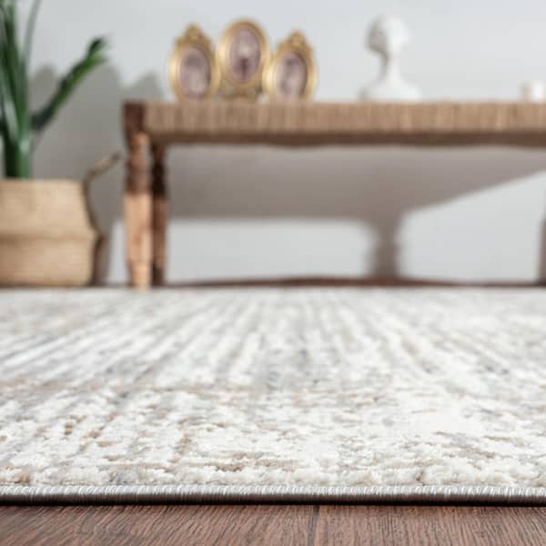 Beige Tones/Tan Stripe 5 ft. 6 in. x 8 ft. 6 in. Area Rug