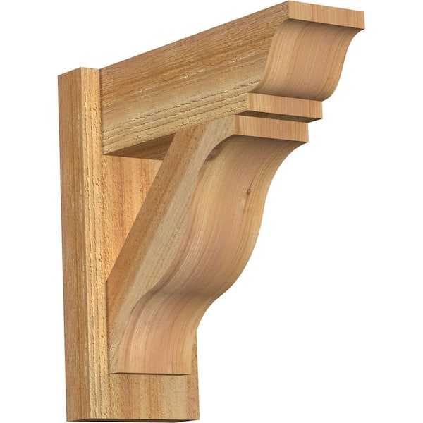 Ekena Millwork 6 in. x 16 in. x 16 in. Western Red Cedar Fuston Traditional Rough Sawn Outlooker