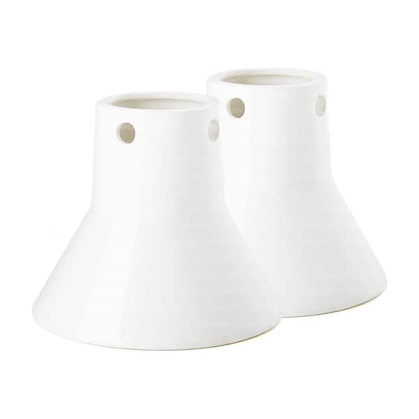 Ceramic Beer Can Chicken Stand 2-Pack Vertical Chicken Roaster for Grill Infuses Flavor with Steam for Juicy Chicken