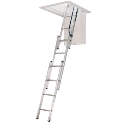 7 ft. - 9 ft., 18 in. x 24 in. Compact Aluminum Attic Ladder with 250 lb. Maximum Load Capacity