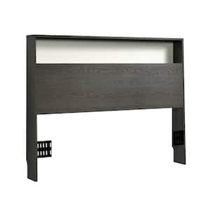 Hudson Court Charcoal Ash with Pearl Oak Full/Queen Accents Engineered Wood Headboard