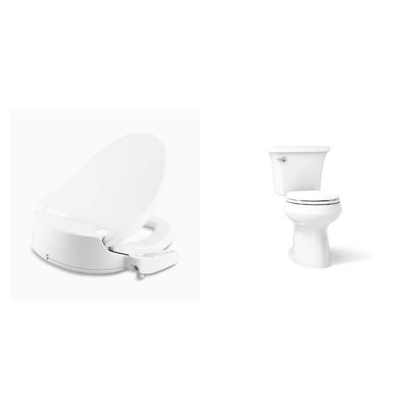 Purewash E580 Round Electric Bidet Seat and Highline Arc 12 in. Toilet with Soft Close Seat Combo