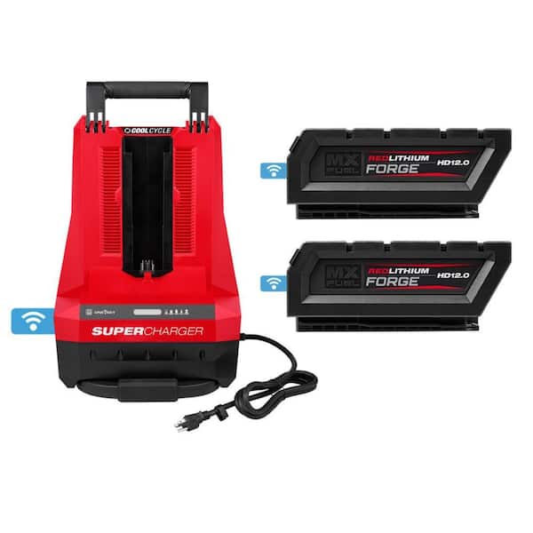 Milwaukee MX FUEL REDLITHIUM FORGE HD 12.0 Battery Pack (2-Pack) with MX FUEL Super Charger
