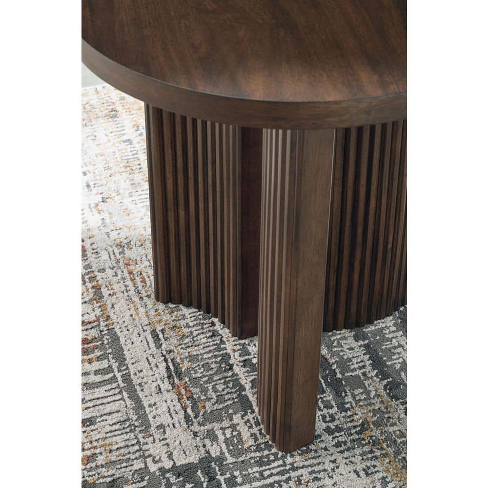 Korestone Dark Brown Round Wood End Table