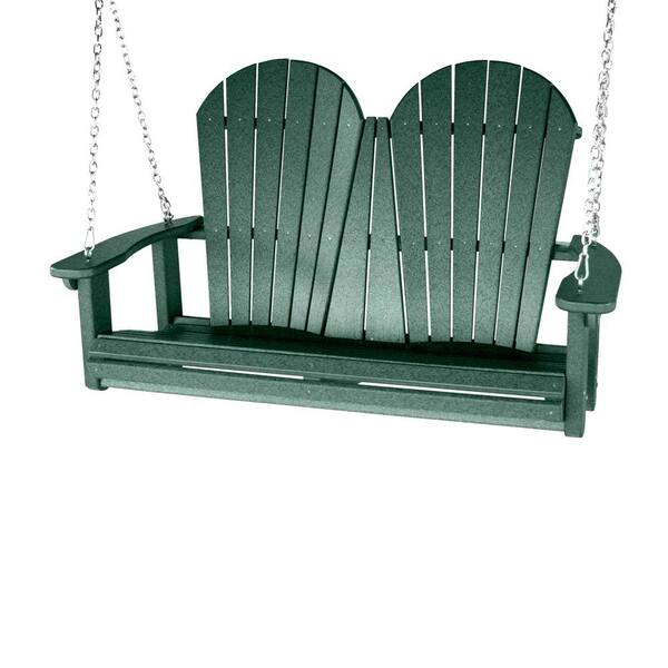 Vifah Roch Recycled Plastic Adirondack Patio Swing in Green-DISCONTINUED