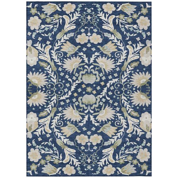 Chantille Machine Washable Indoor/Outdoor Abstract ACN3049 Navy 10 ft. x 14 ft. Area Rug