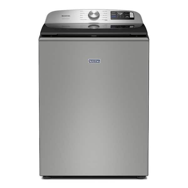 5.3 cu. ft. Top Load Washer in Classic Silver with Impeller, Extra Power Option and Smart Appliance