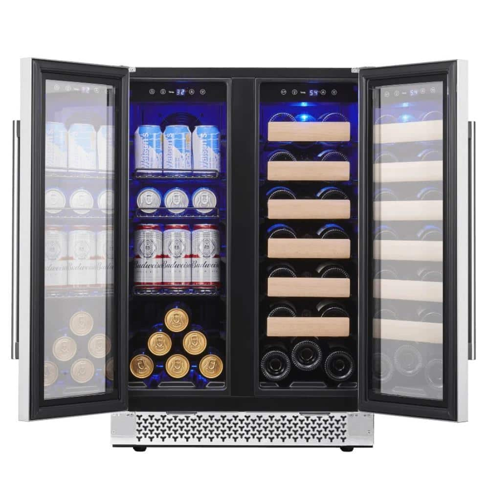 Yeego 24 In 20 Bottles Wine And 60 Cans Beverage Cooler Dual Zone Refrigerator Built In Or 7154