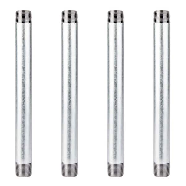PIPE DECOR 3/4 in. x 10 in. Galvanized Steel Nipple (4-Pack)