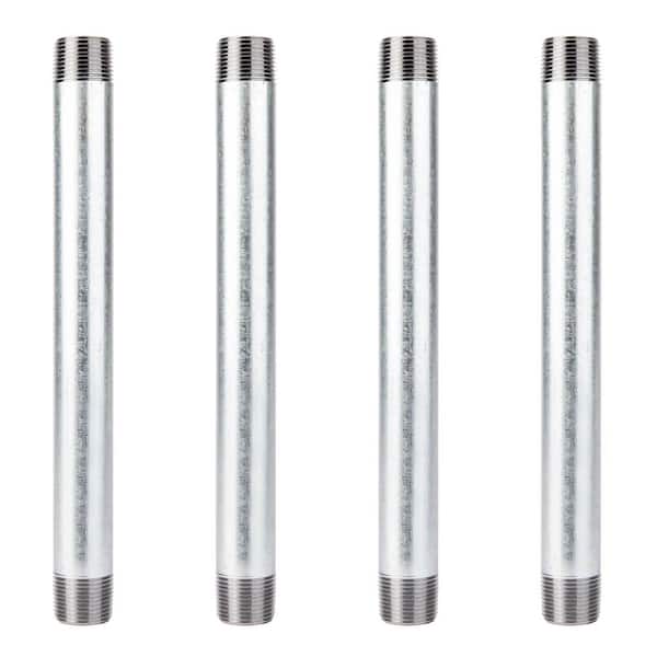 PIPE DECOR 3/4 in. x 10 in. Galvanized Steel Nipple (4-Pack)