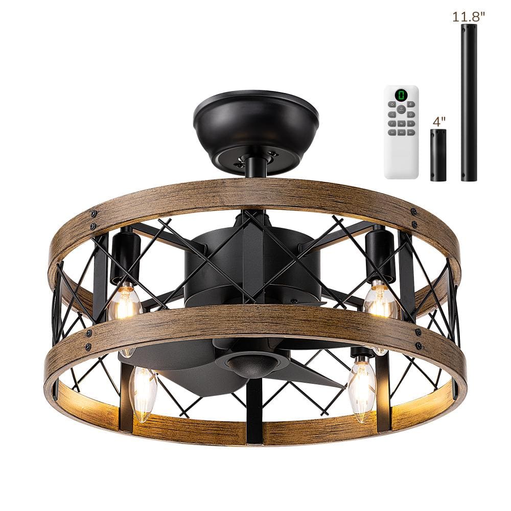 17.7 '' Farmhouse Caged Ceiling Fan With Light Kit and Remote Control price history on PriceWatchPro