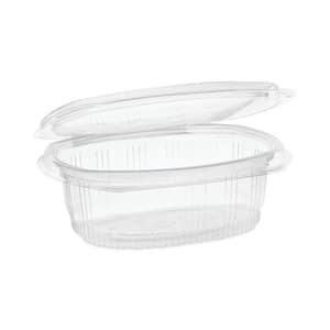 EarthChoice 16 oz. Clear Plastic Recycled PET Hinged Container, 4.92 x 5.87 x 2.48 (200-Pack)