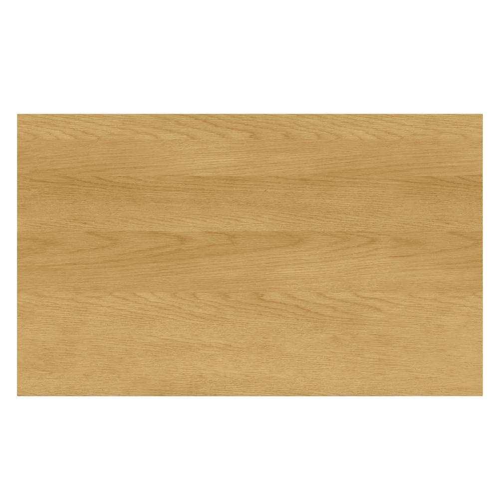 Lowry Industrial Oak Veneer Wood Dining Table with Black Metal Legs