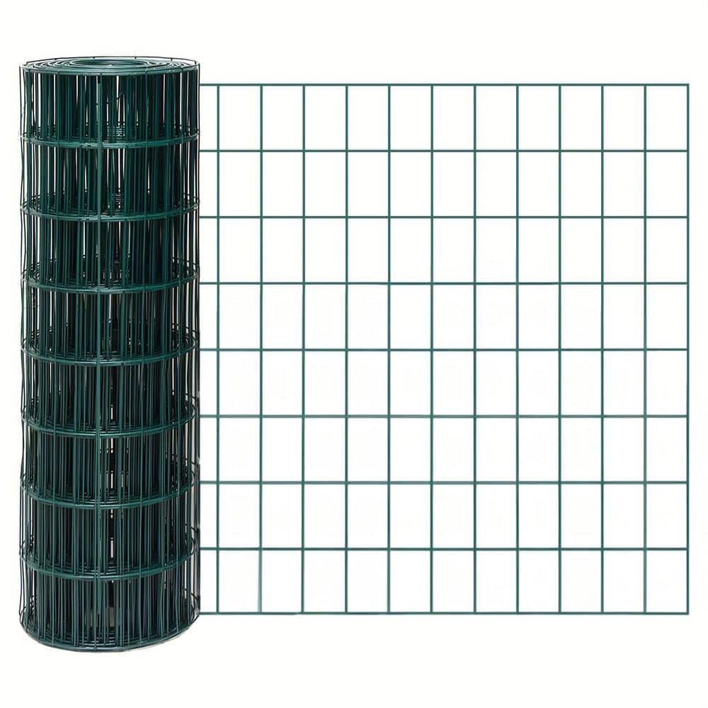 WRIGHTMASTER 60 in. x 50 ft. 12.5-Gauge Reinforced PVC Coated Wire Mesh for Garden Fencing and Pet Enclosures Precision Welding
