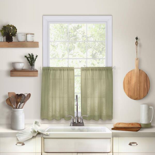 Elrene Sage Rod Pocket Room Darkening Curtain - 30 in. W x 36 in. L (Set of 2)