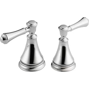 Pair of Cassidy Metal Lever Handles for Bathroom Faucet in Chrome