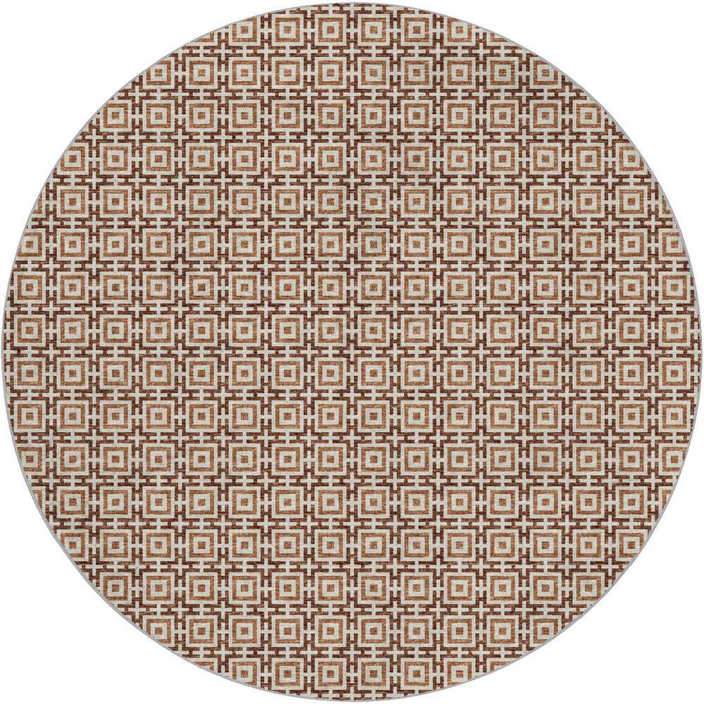 Dream Shag Premium Machine Washable Abstract ADS139 Paprika 8 ft. x 8 ft. Round Rug price history on PriceWatchPro