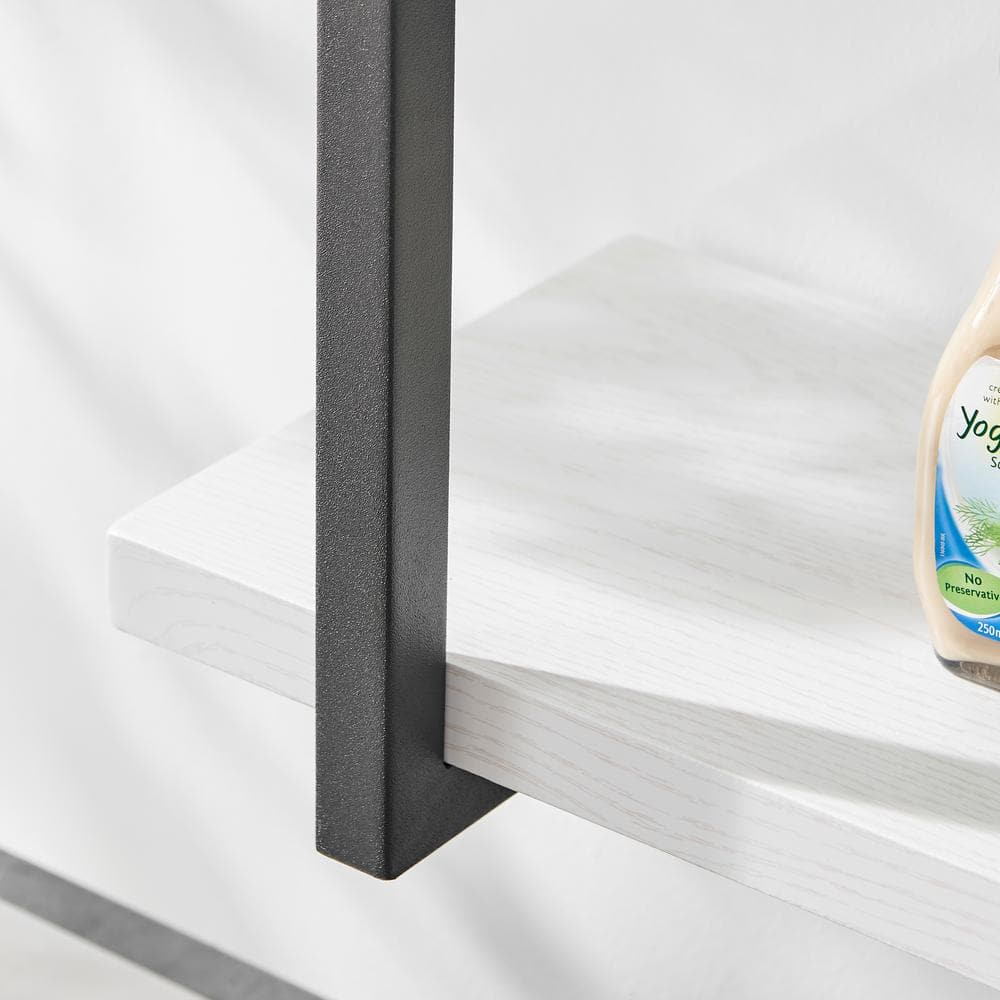 White and Black 3-Tier Industrial Wall Shelf
