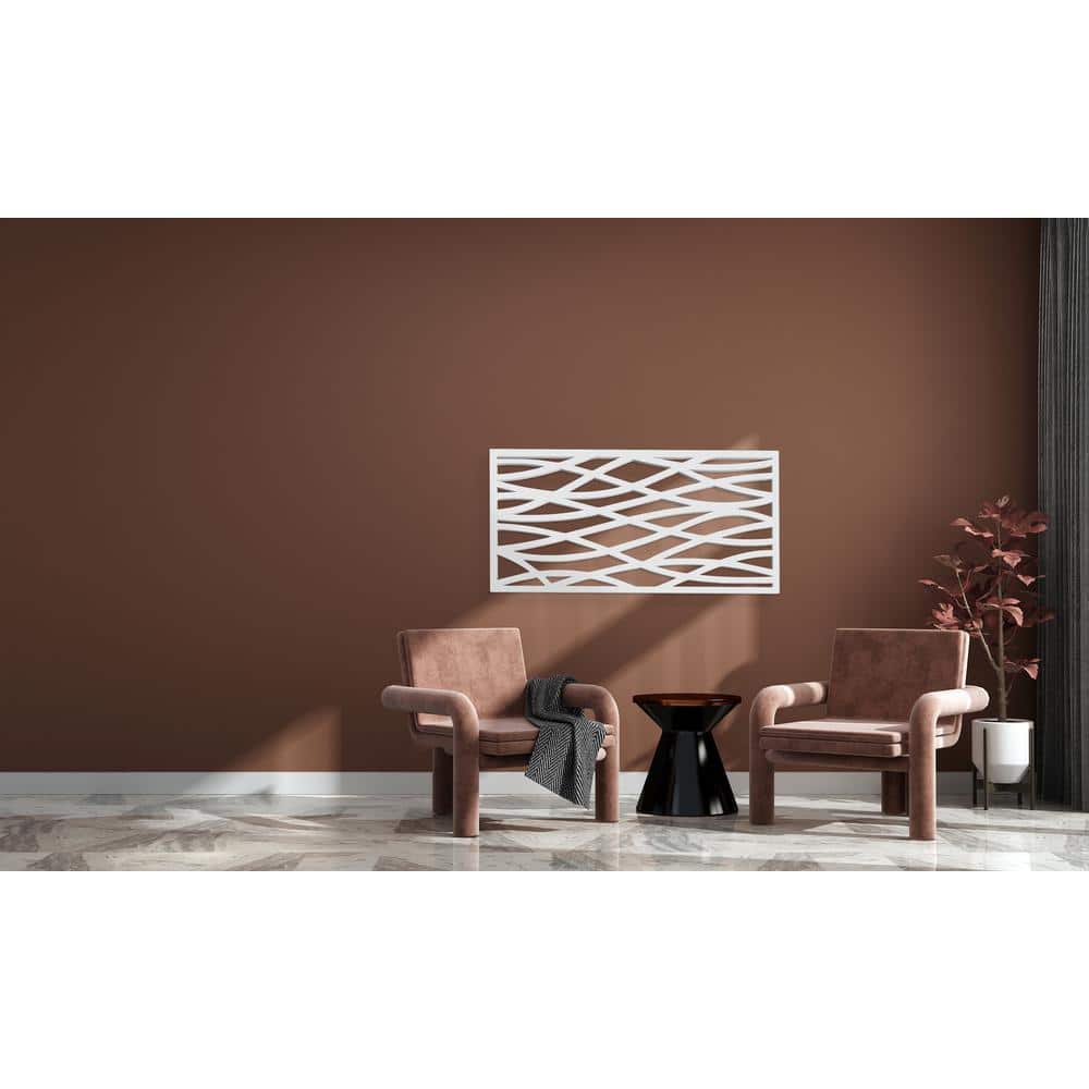 White Wave Decorative Privacy Lattice Panel 2ft x 4ft