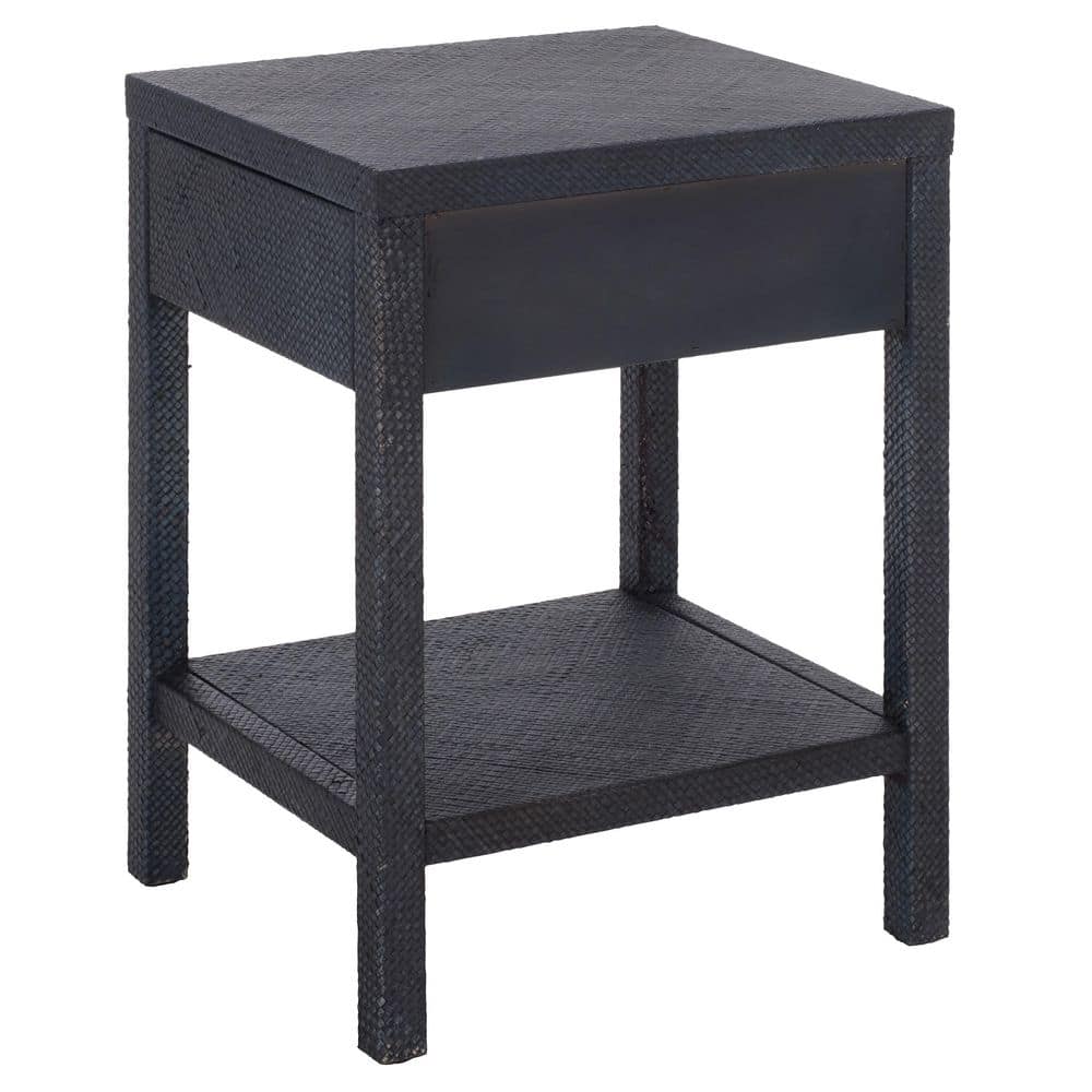 Apis 17 in. Navy Rectangle Wood End Table - thumbnail 3