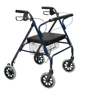 Heavy Duty Bariatric Rollator Rolling Walker with Large Padded Seat, Blue