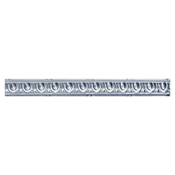 FROM PLAIN TO BEAUTIFUL IN HOURS Puffy Arches 0.012 in. x 2.56 in. x 48 in. Metal Bed Moulding Nail-Up Tin Cornice in Steel Unfinished (48 in. ft./Pack)