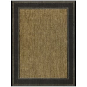 Black/Brown 9 x 12 Border Indoor/Outdoor Area Rug