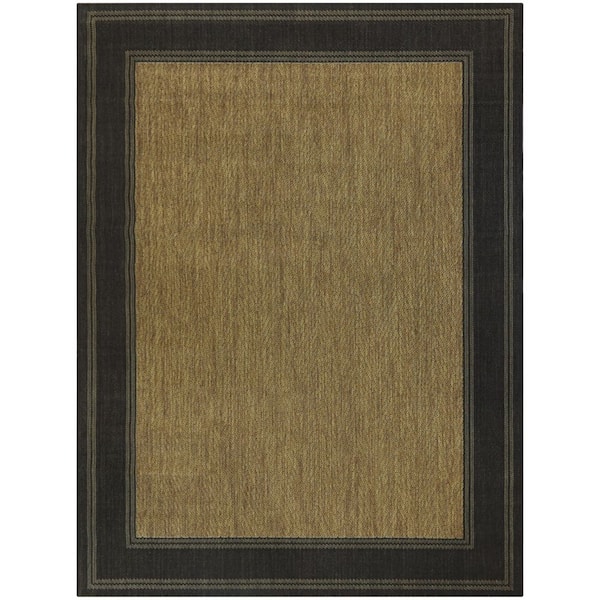 Hampton Bay Black/Brown 9 x 12 Border Indoor/Outdoor Area Rug