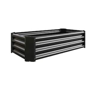 4 ft. L x 2 ft. W x 1 ft. H Black Galvanized Metal Outdoor Raised Garden Bed Kit, Planter Box