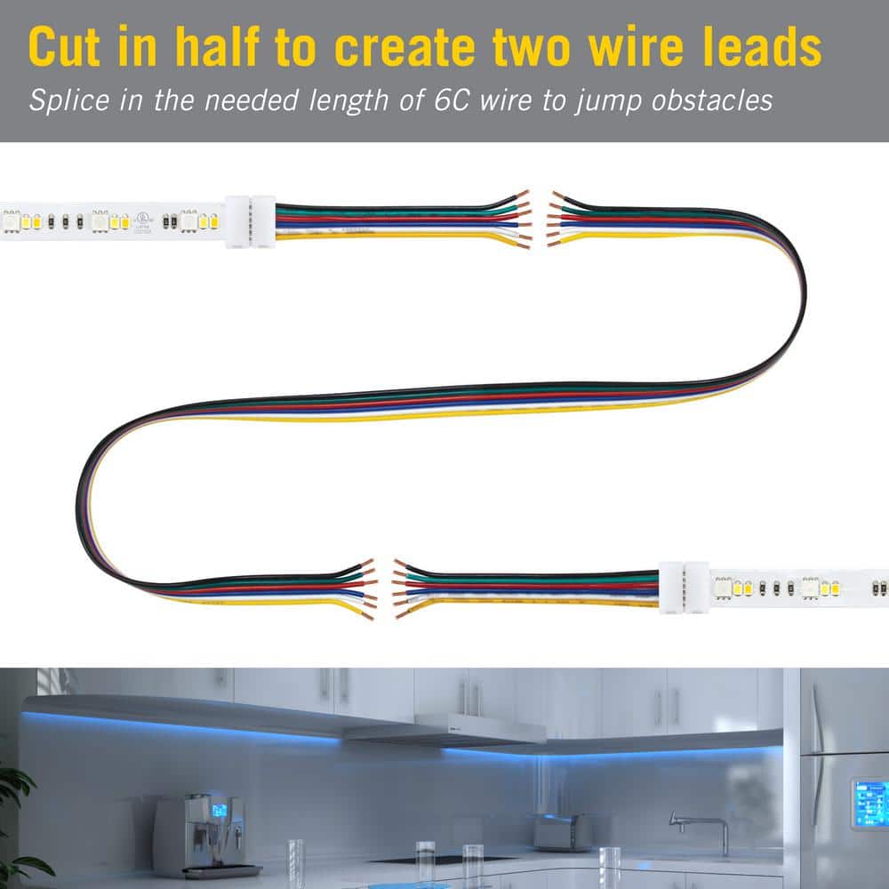 6 Inch RGB+WW LED Strip Light Tape to Tape Connector