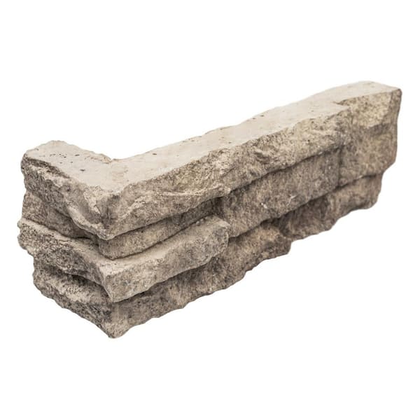 Terrado Woodville 10 in. x 21 in. Natural Concrete Ledger Rustic Corner Wall Tile (4.5 sq. ft./Case)