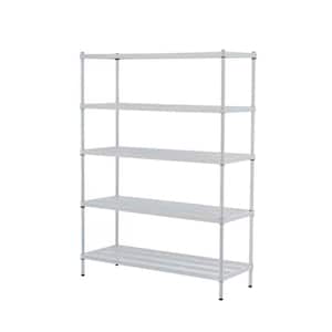 MeshWorks White 5-Tier Metal Garage Storage Shelving Unit (47 in. W x 63 in. H x 18 in. D)