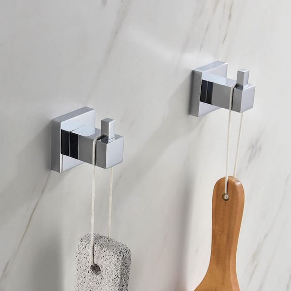 Bathroom Accessories J-Hook Robe/Towel Hook 3-Pieces in Chrome