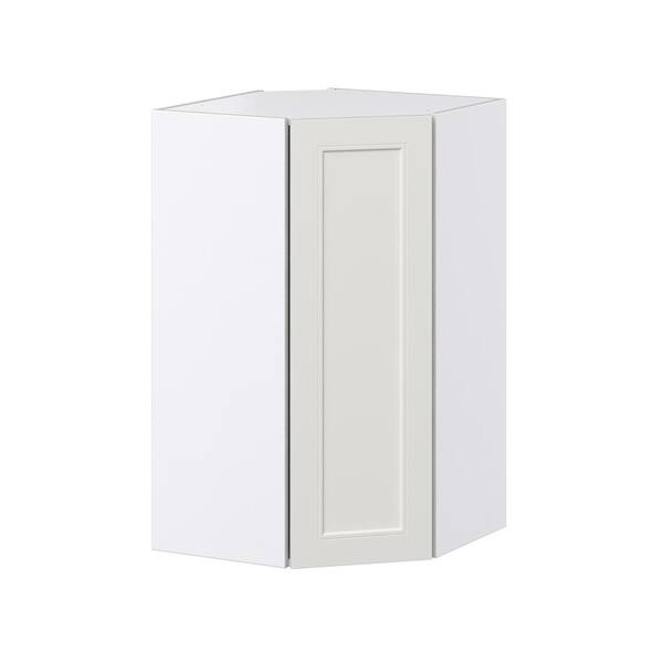 J COLLECTION Littleton Painted Gray Recessed Assembled Wall Diagonal Corner Kitchen Cabinet (24 in. W x 40 in. H x 14 in. D)