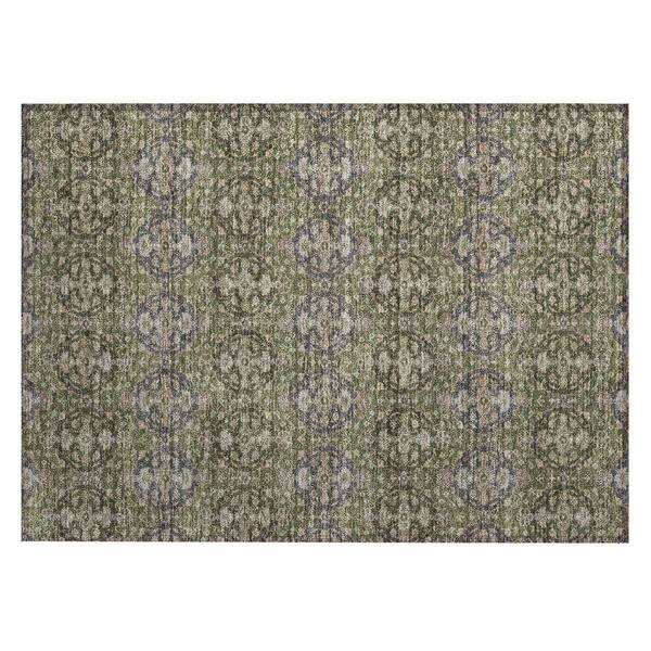 Chantille Machine Washable Indoor/Outdoor Abstract ACN2918 Olive 2 ft. x 3 ft. Accent Rug