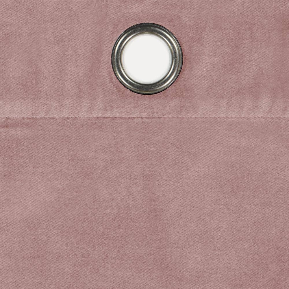 Dusty Rose Velvet Cotton Blackout Grommet Window Panel, 84" x 50"