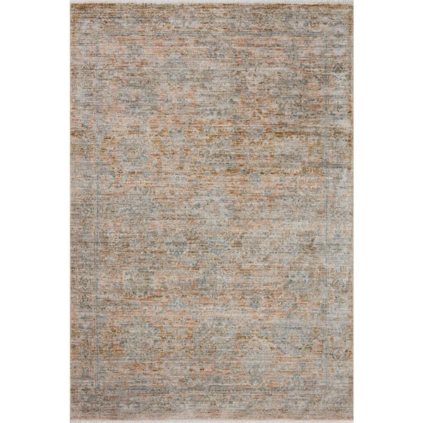 Jean Stoffer Katherine Terracotta/Smoke 3 ft. 6 in. x 5 ft. 6 in. Traditional Accent Rug