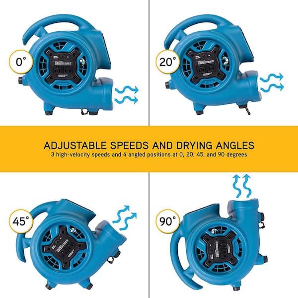 XPOWER 925 CFM 3-Speed Multi-Purpose Mini Mighty Air Mover Utility