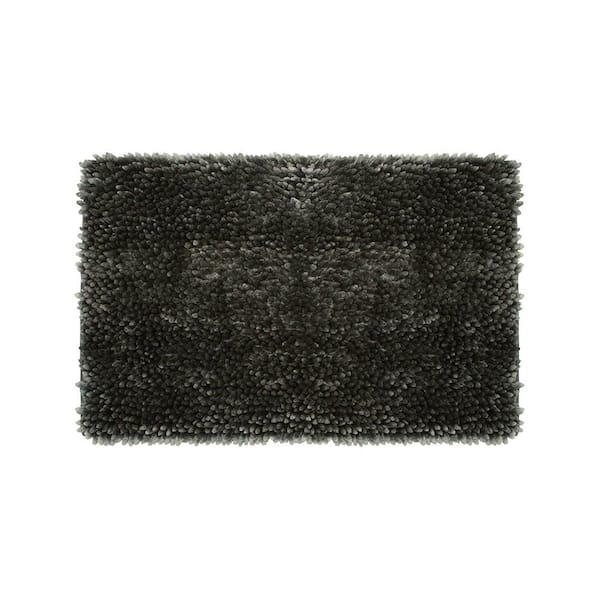 Jean Pierre Mega Butter Chenille 17 in. x 24 in. Bath Mat in Charcoal