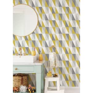 Yellow Inez Geometric Wallpaper Matte Non-Pasted Wallpaper Sample