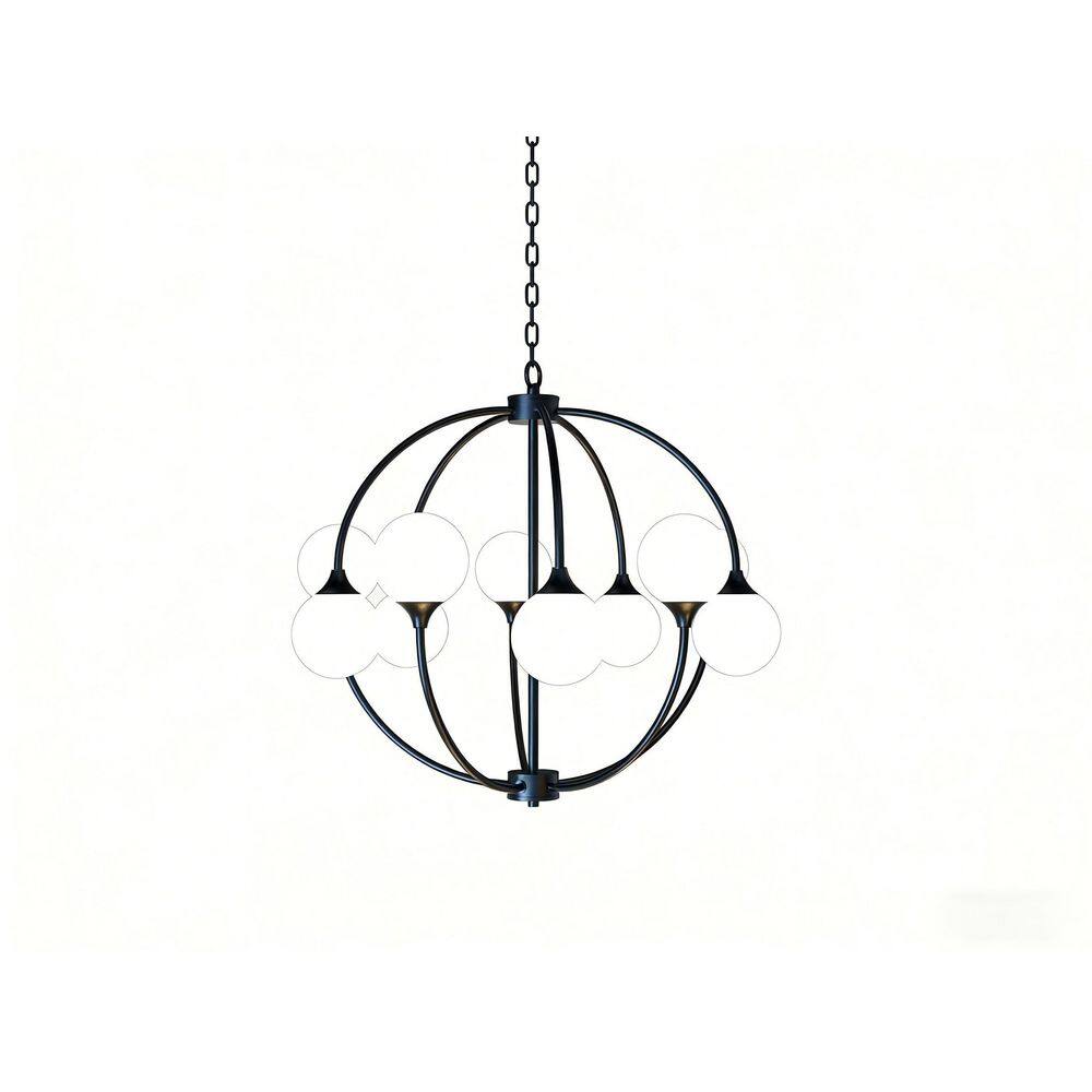 Luce 19.7 in. 10-Light Modern Black Irregular Chandelier Ceiling Hanging Light Fixture for Foyer Dining Room price history on PriceWatchPro