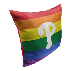 MLB Phillies Pride Series Printed Polyester Throw Pillow 18 X 18