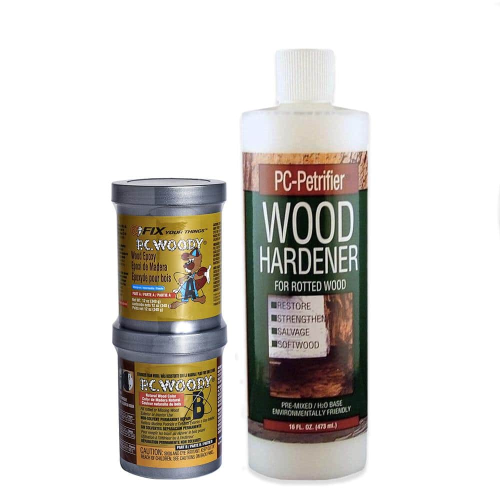 UPC 054983012161 product image for PC-Woody Wood Repair Epoxy Paste, Two-Part 12 oz, and PC-Petrifier Wood Hardener | upcitemdb.com