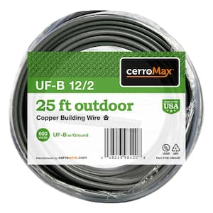 25 ft. 12/2 Gray Solid CerroMax Copper UF-B Cable with Ground Wire