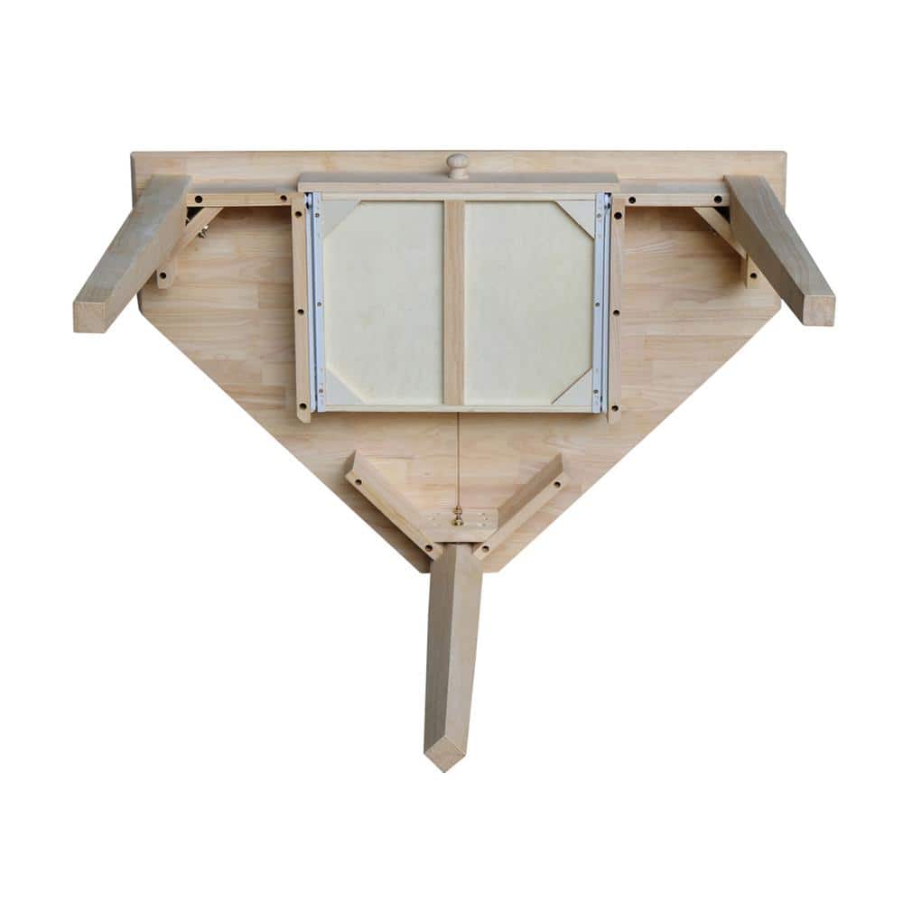 Unfinished Natural Wood Corner Desk with Drawer