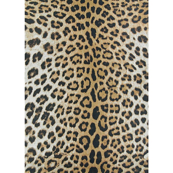 Couristan Dolce Amur Leopard New Gold 2 ft. x 4 ft. Indoor/Outdoor Area Rug