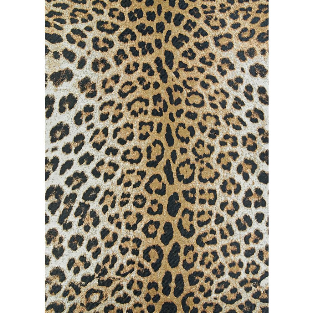 Dolce Amur 4' x 6' Black Leopard Outdoor Rug with Easy Care
