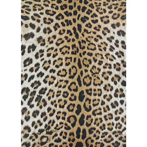 Couristan Dolce Amur Leopard New Gold 4 ft. x 6 ft. Indoor/Outdoor Area Rug