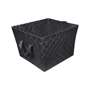 10 in. H x 15 in. W x 13 in. D Black Fabric Cube Storage Bin